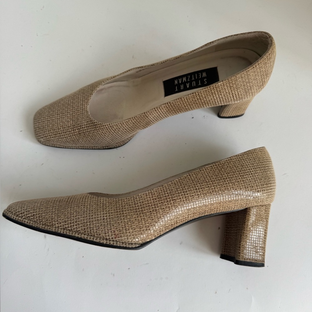 Stuart Weitzman Diamondback Snakeskin embossed leather Shoes/Pumps. Size 7.5 - Picture 5 of 15